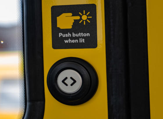 A button on a 777 train. 