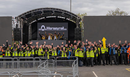 A group of Merseyrail staff at Aintree 2024. 